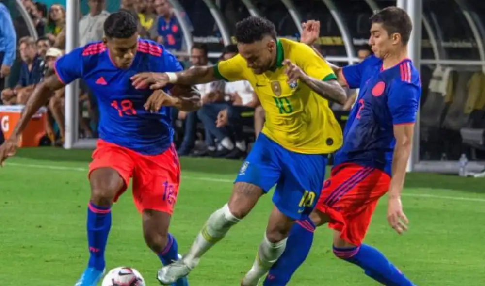 El duelo Brasil vs. Colombia será este domingo 10 de octubre en Barranquilla a las 4.00 p. m. hora local. Foto. Efe