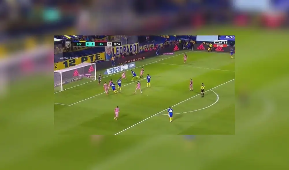 Boca Juniors vs. Lanús: Marcelo Weigandt anotó el 1-1 a favor de los xeneises. Foto: Captura ESPN