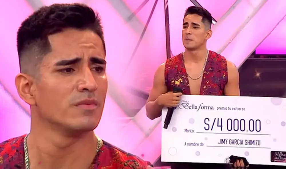 Jimmy García se conmovió al hablar de su abuela, quien falleció de la COVID-19. Segundos después, la producción de Reinas del show le preparó una sorpresa. Foto: composición/capturas de América TV