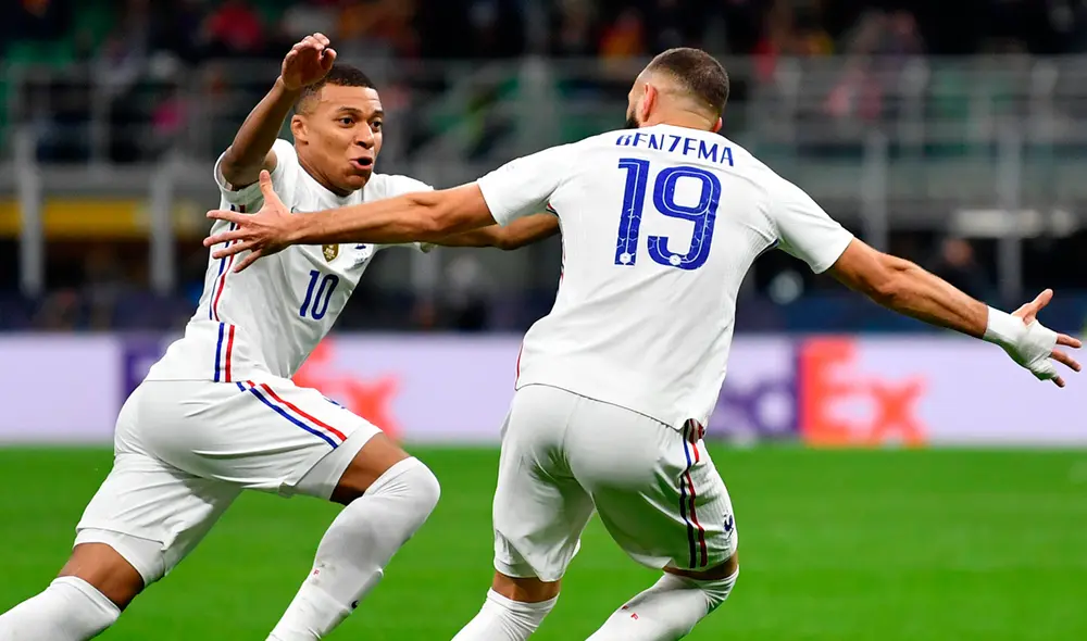 Mbappé anotó el 2-1 de Francia ante España por la final de la UEFA Nations League. Foto: AFP