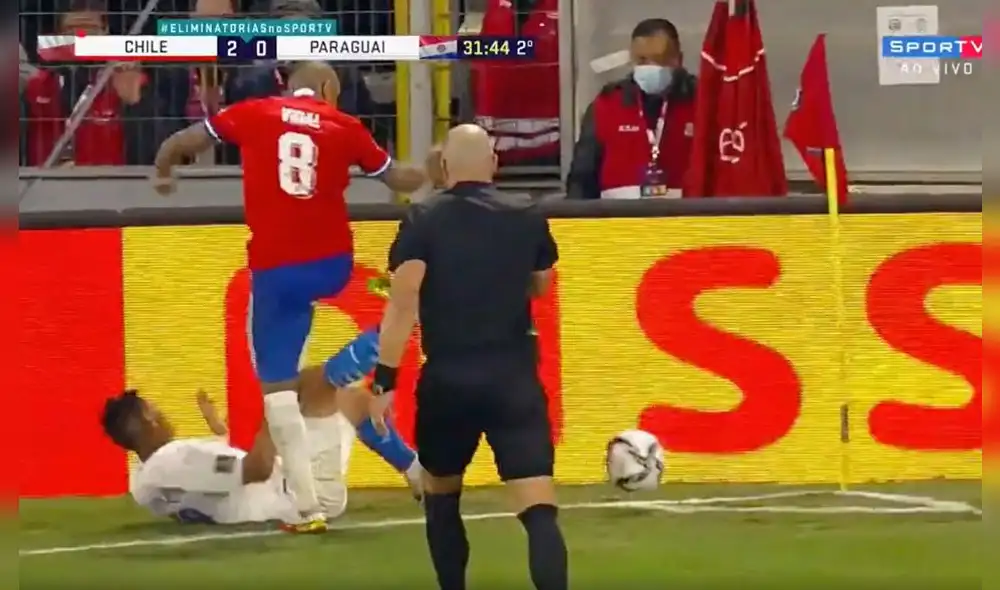 Arturo Vidal se perdió el duelo ante Perú por acumulación de tarjetas. Foto: captura SporTV