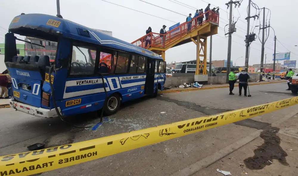Un vehículo de transporte público con placa A1I-778 acabó con la vida de una mujer de 52 años. Foto: María Pía Ponce / URPI-LR Un vehículo de transporte público con placa A1I-778 acabó con la vida de una mujer de 52 años. Foto: María Pía Ponce / URPI-LR