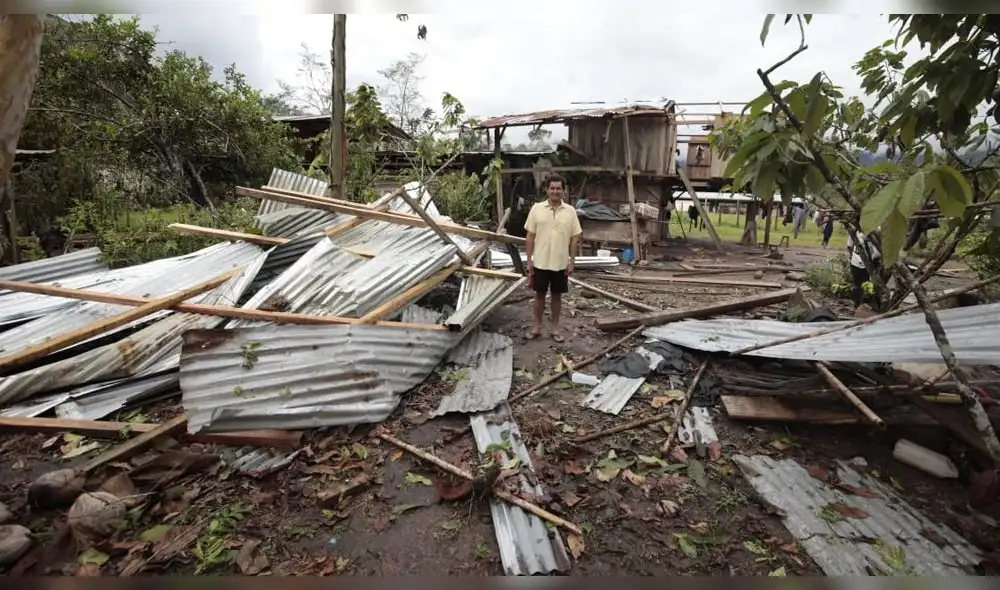 Pobladores de Bello Horizonte quedaron damnificados tras fuertes vientos con lluvia y granizada. Foto: Goresam.