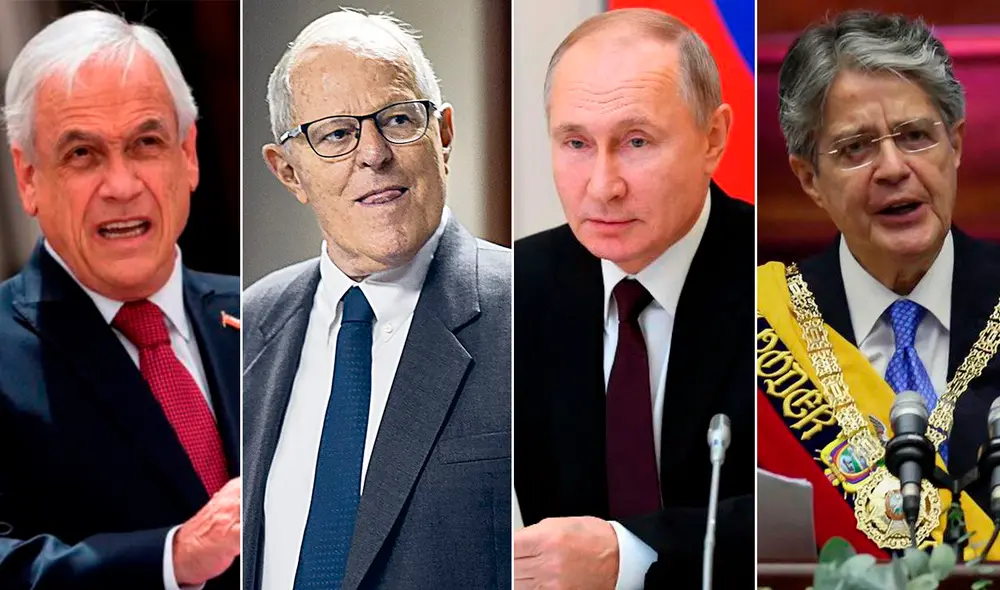 Sebastián Piñera, Pedro Pablo Kuczynski, Vladimir Putin y Guillermo Lasso son algunos de los políticos involucrados en el escándalo de los papeles de Pandora. Foto: composición EFE/ La República/ AFP