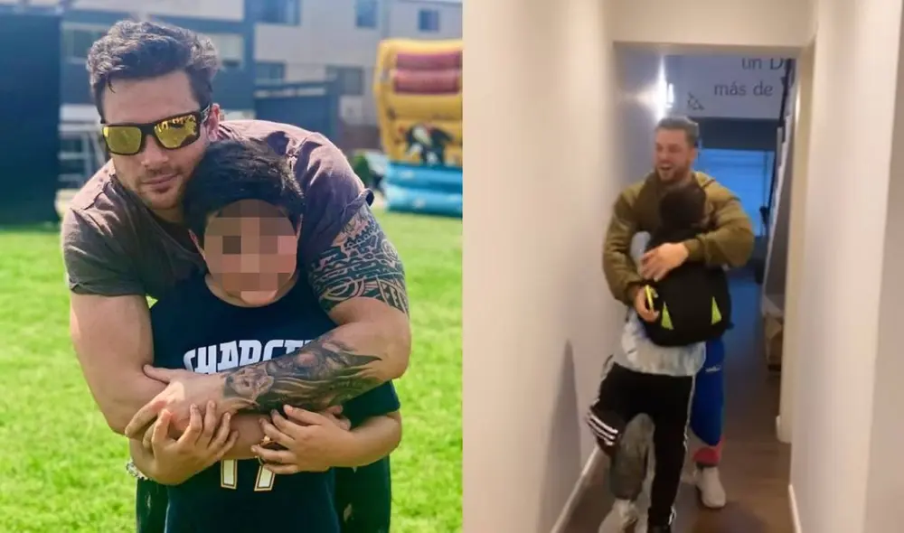 Nicola Porcella demuestra su amor por su hijo con tierno abrazo tras dejar México. Foto: composición/ Instagram