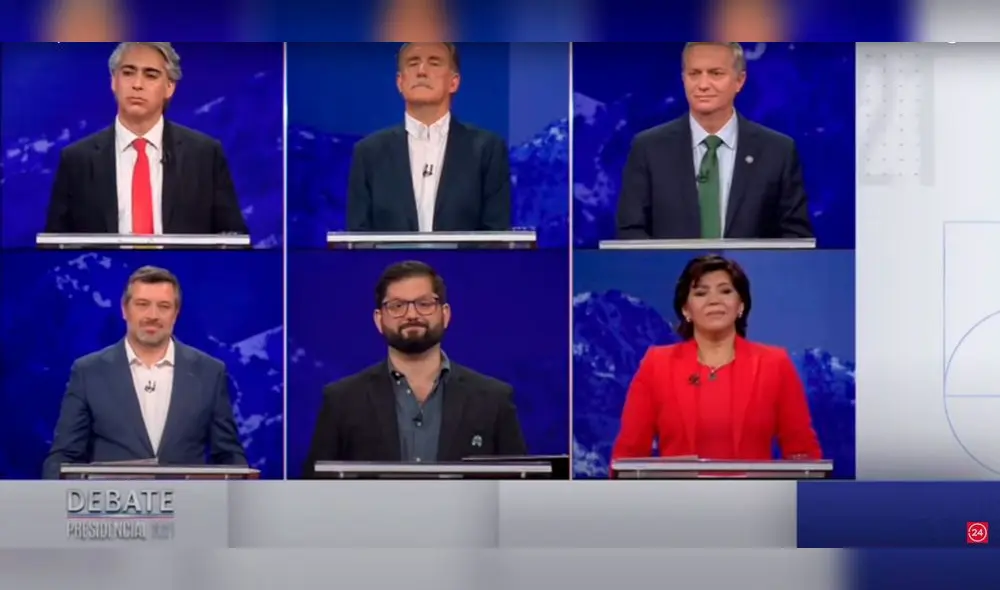Seis de los siete aspirantes a presidir Chile participaron en el debate. Foto: captura de 24 Horas