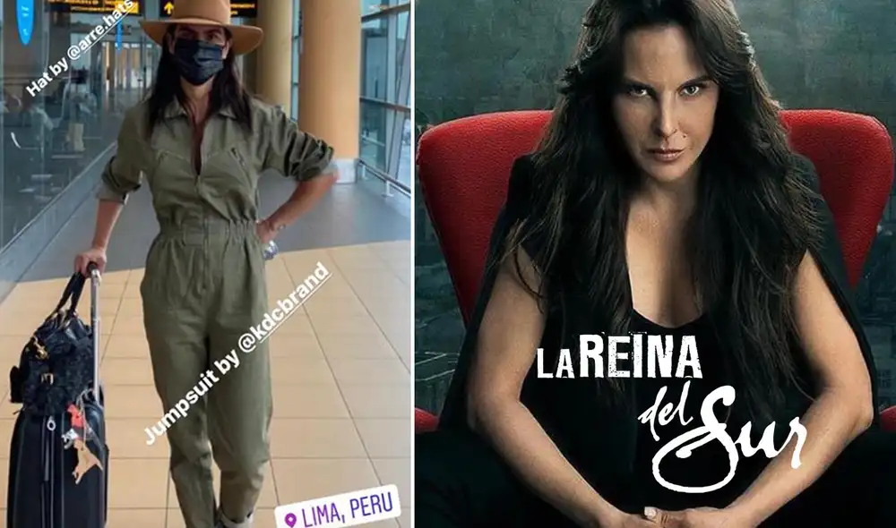 Kate del Castillo llegó a Lima para grabar más escenas de La reina del sur 3. Foto: composición/Telemundo/@katedelcastillo