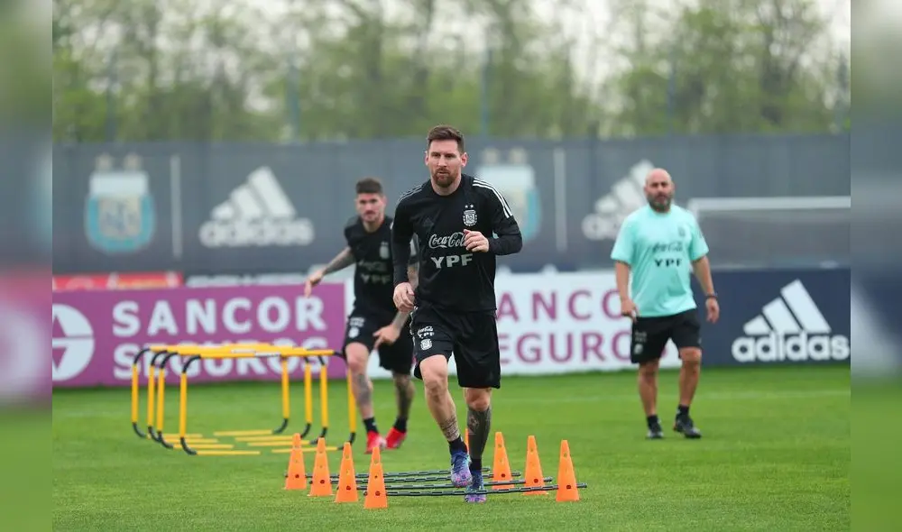 Perú vs. Argentina: Albiceleste entrenó en la AFA pensando en el partido ante la Bicolor. Foto: AFA