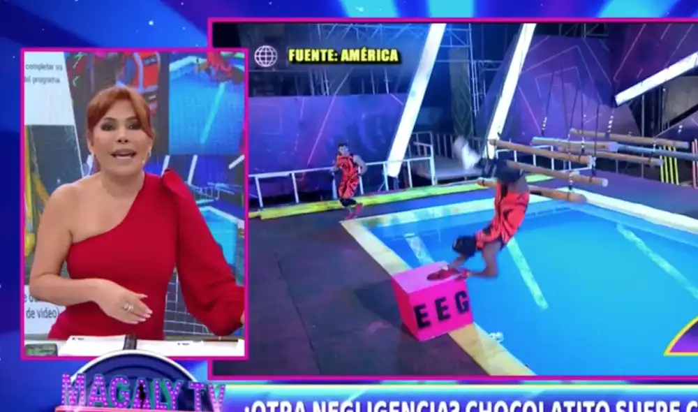 La presentadora Magaly Medina habló sobre la fuerte caída de Alejandro Pino y quedó sorprendida, porque los conductores no explicaron lo sucedido. Foto: captura / ATV La presentadora Magaly Medina habló sobre la fuerte caída de Alejandro Pino y quedó sorprendida, porque los conductores no explicaron lo sucedido. Foto: captura / ATV