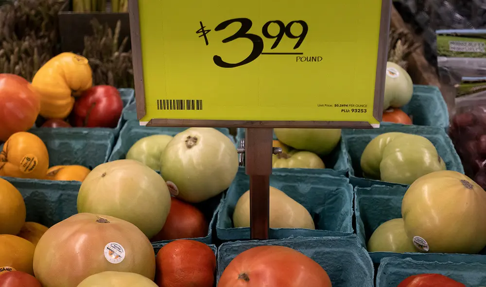 Frutas y verduras en una tienda de comestibles en Washington, DC. Foto: AFP Frutas y verduras en una tienda de comestibles en Washington, DC. Foto: AFP