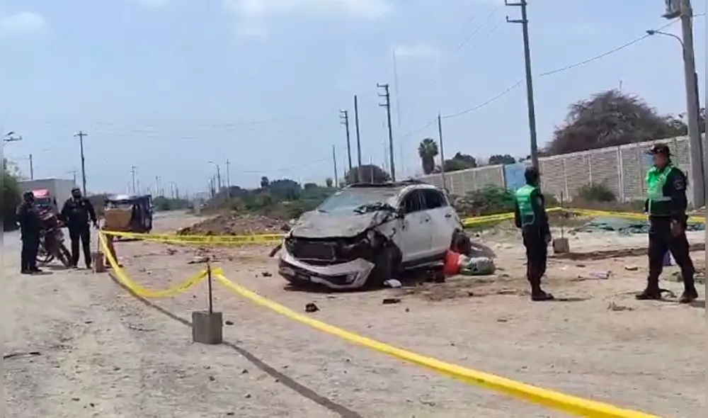Testigos indicaron que auto de color blanco circulaba a excesiva velocidad. Foto: captura de video/Best Cable-Casma