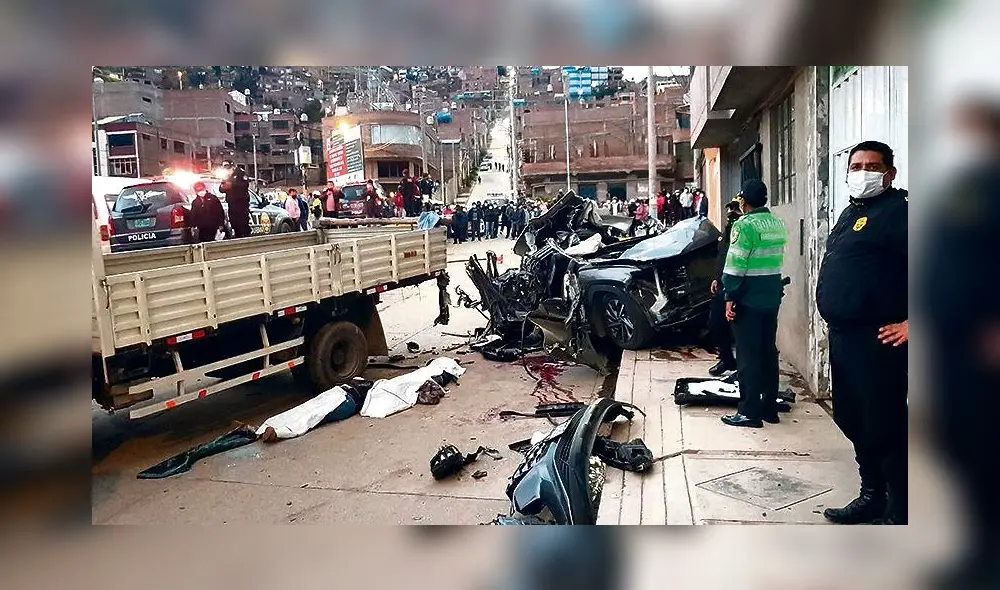 Accidente. Choque habría sido causado por el alcohol. Foto: PNP