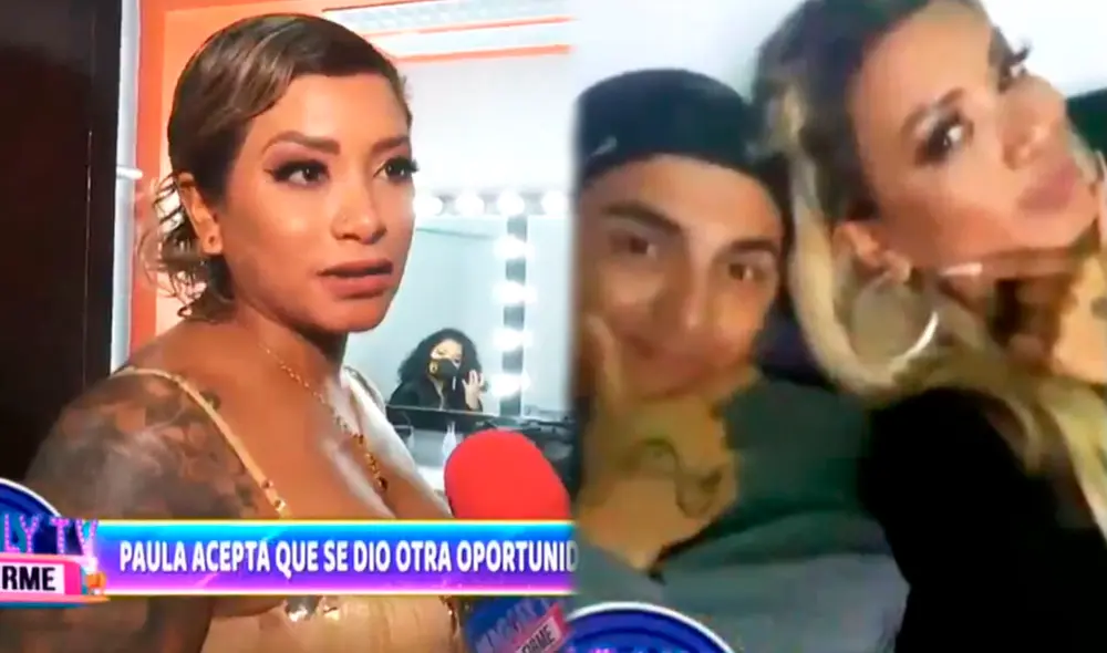 Paula Arias protagonizó una romántica foto junto con el futbolista. Foto: capturas ATV