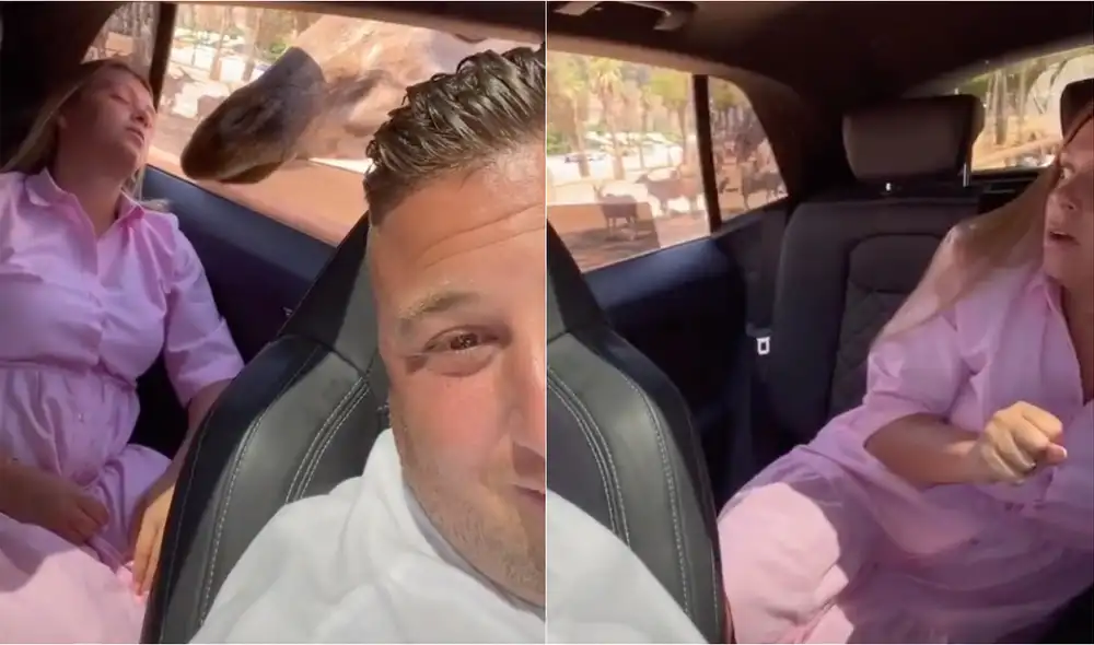 Joven se llevó un gran susto tras ser sorprendida por jirafa mientras dormía. Foto: captura de video de TikTok Joven se llevó un gran susto tras ser sorprendida por jirafa mientras dormía. Foto: captura de video de TikTok