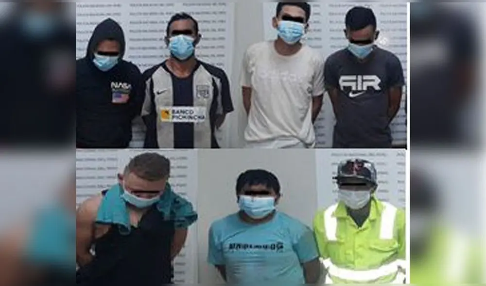 Entre los detenidos hay cinco personas extranjeras. Foto: PNP Entre los detenidos hay cinco personas extranjeras. Foto: PNP