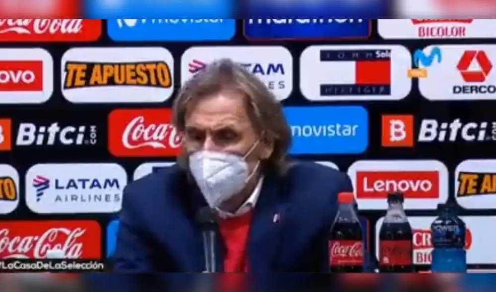 Ricardo Gareca declaró en una conferencia de prensa tras la derrota ante Argetina. Foto: Captura Movistar