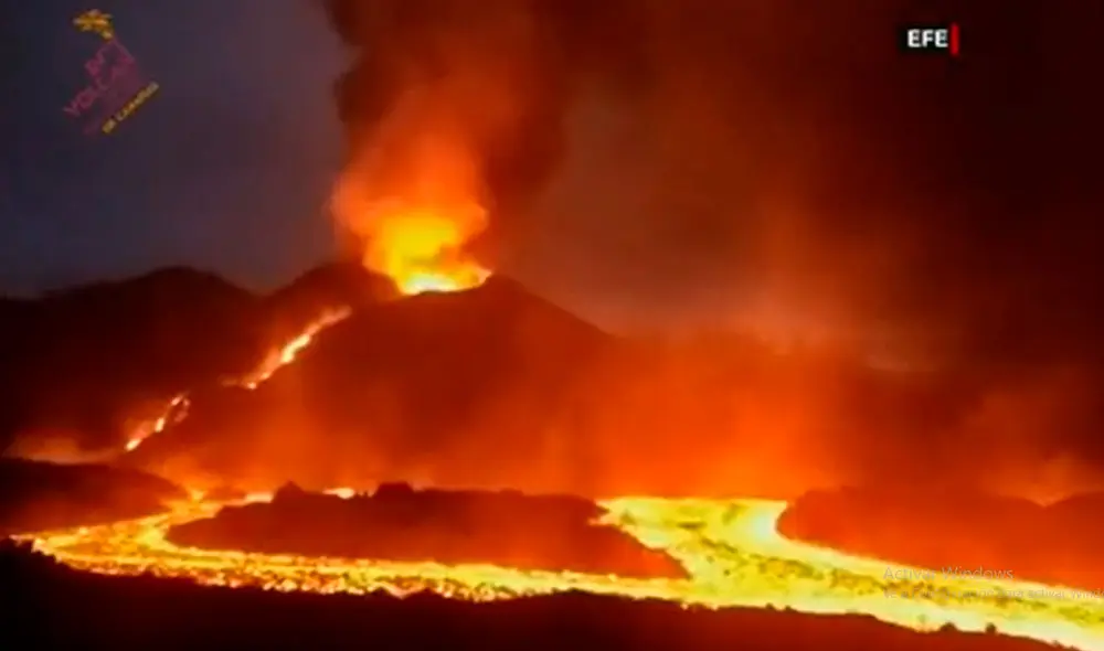 El fenómeno no ha dejado víctimas, pero ha cubierto 640 hectáreas de la isla. Foto y video: EFE