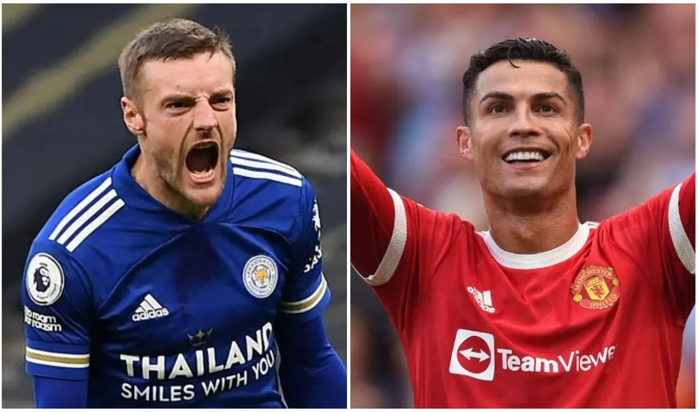 Jamie Vardy y Cristiano Ronaldo buscarán ser los goleadores de este encuentro por la Premier League. Foto: composición LR/AFP Jamie Vardy y Cristiano Ronaldo buscarán ser los goleadores de este encuentro por la Premier League. Foto: composición LR/AFP