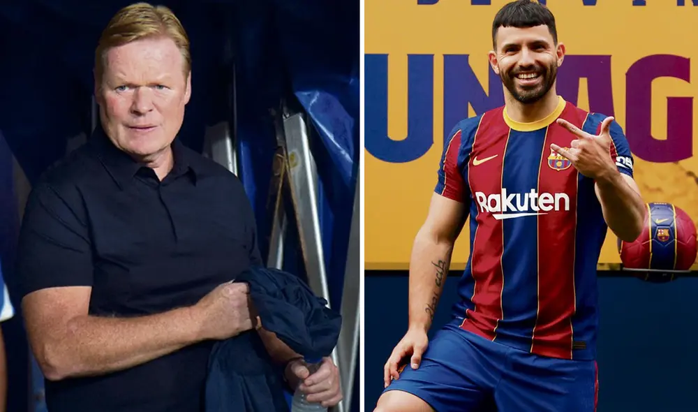 Koeman consideró que el regreso del 'Kun' debe darse poco a poco. Foto: composición AFP/FC Barcelona
