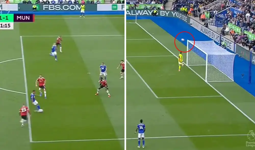 Tielemans le pegó un sobrio remate al balón. Foto: captura de ESPN Tielemans le pegó un sobrio remate al balón. Foto: captura de ESPN