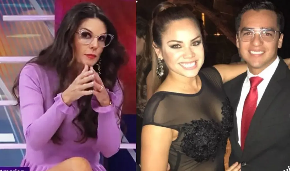 Rebeca Escribens apenada por conflictos entre Andrea San Martín y Juan Víctor Sánchez. Foto: composición captura de América TV/ Instagram