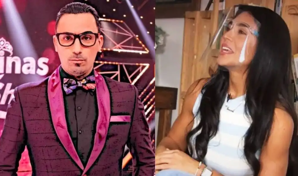 Vania Bludau opina sobre la actitud de Santi Lesmes en Reinas del show. Foto: composición Instagram/ captura de América TV Vania Bludau opina sobre la actitud de Santi Lesmes en Reinas del show. Foto: composición Instagram/ captura de América TV