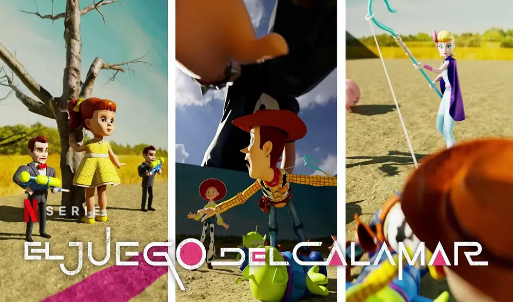 Squid game al estilo de Toy Story tiene a Gabby Gabby como la muñeca Luz roja, luz verde. Foto: composición/Instagram/@markcannatarofilms