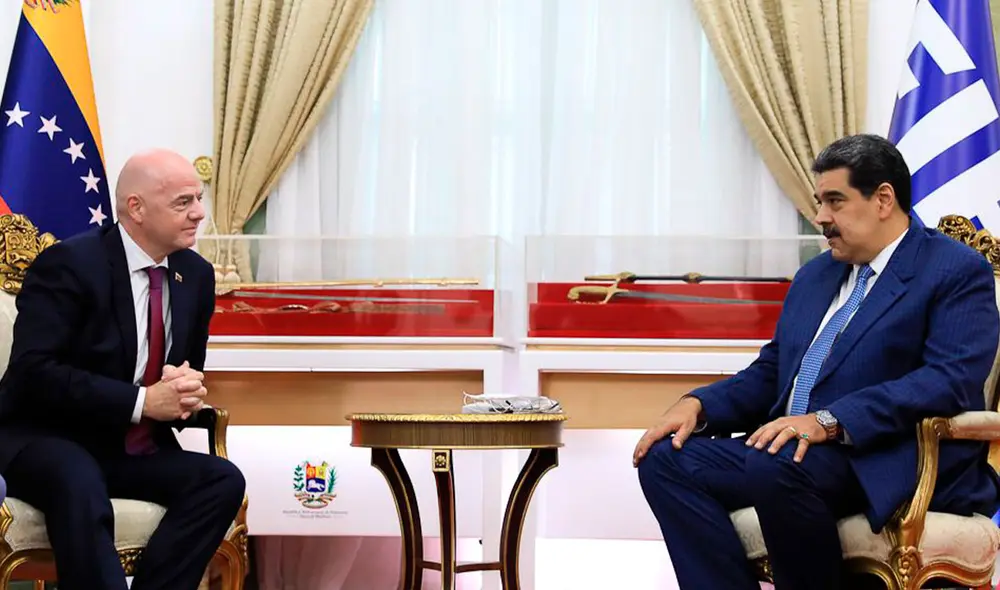 La casa de Bolívar fue el lugar de la reunión entre Infantino y Maduro. Foto: Gobierno de Venezuela. Foto: twitter Nicolás Maduro La casa de Bolívar fue el lugar de la reunión entre Infantino y Maduro. Foto: Gobierno de Venezuela. Foto: twitter Nicolás Maduro