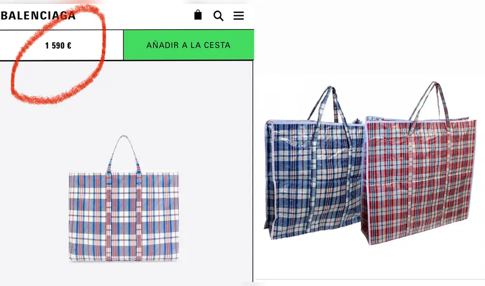 Este producto ha sido puesto en venta a 1.590 euros; es decir, al cambio es más de 7.000 soles. Foto: Balenciaga / Twitter