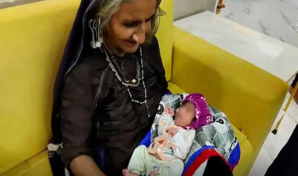 Jivunben Rabari fue el centro de atención en un hospital de la India. Foto: captura de Newsflare