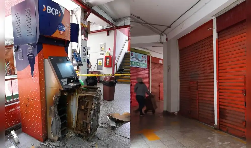 Con soplete, delincuentes destruyeron cajero automático. Foto: Jessica Merino/ URPI-GLR