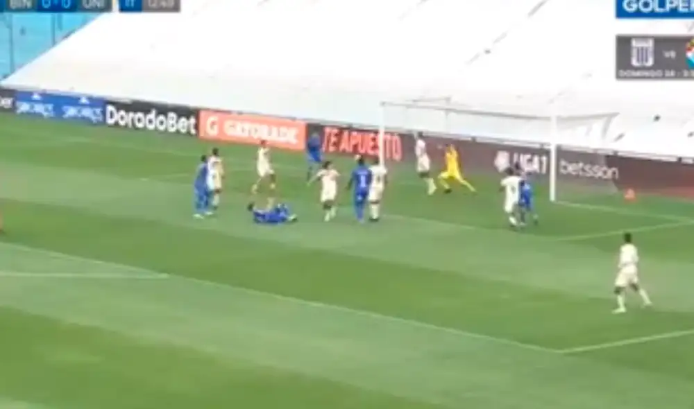 Álex Valera salvó a Universitario ante espléndida chalaca rival. Foto: captura Gol Perú