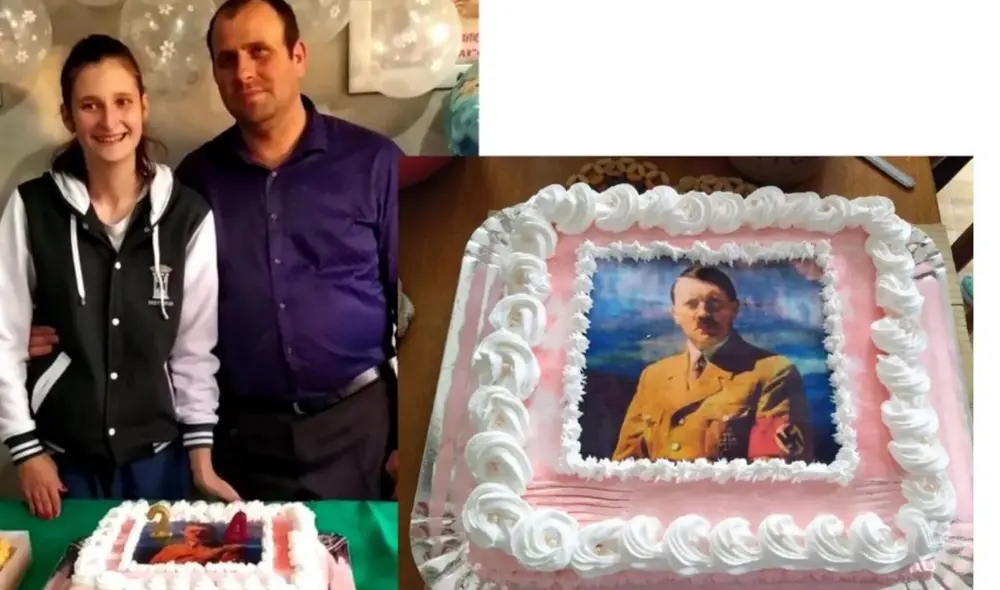 Joven fue denunciada por festejar su cumpleaños con una torta de Adolf Hitler. Foto: Difusión