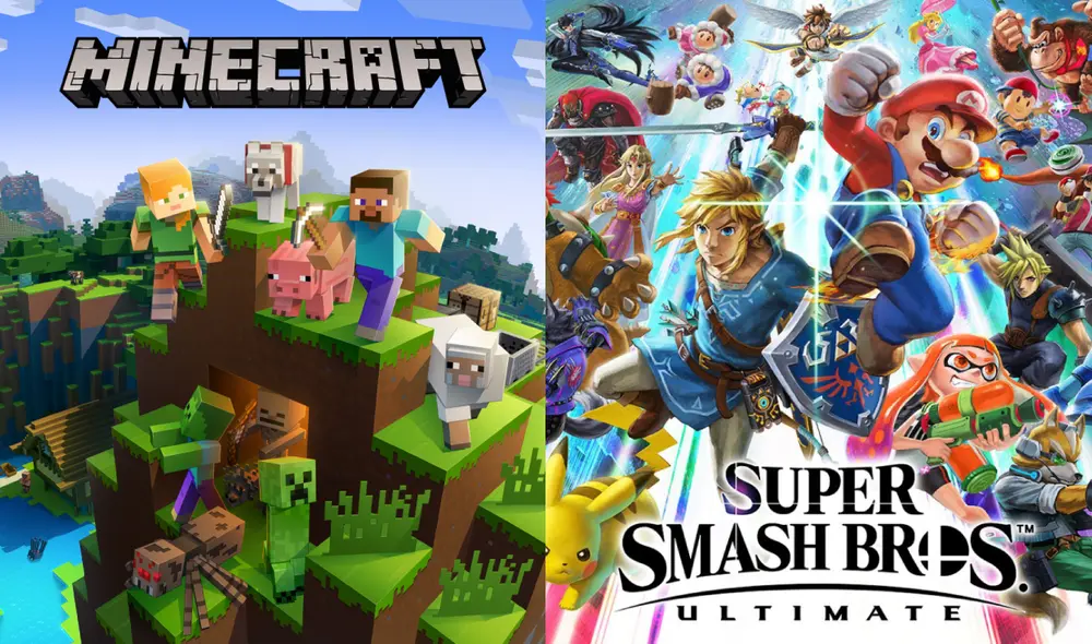 Los protagonistas del juego de lucha fueron diseñados al estilo Minecraft. Foto: composición LR/ Nintendo.