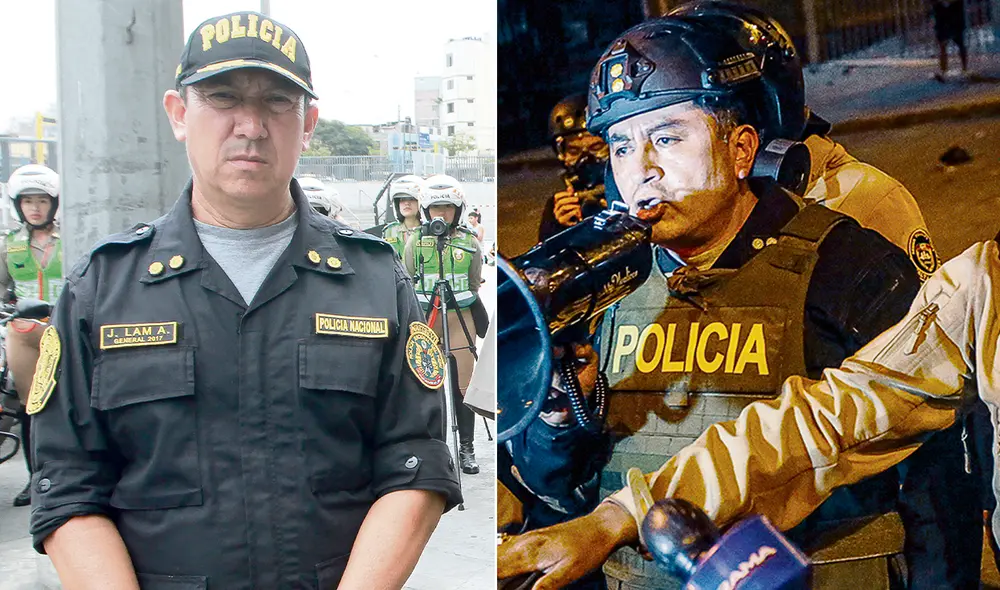 Versión. El general Jorge Lam (izquierda) afirma que no sabe por qué lo acusan, mientras que el general Luis Cayas sostiene que lo investigan con norma obsoleta. Foto: composición/ difusión