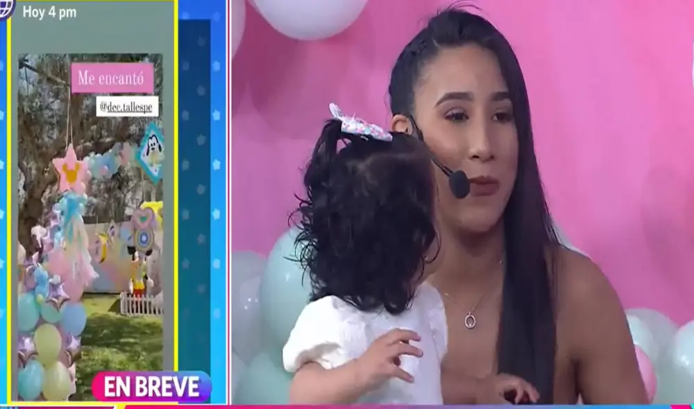 Samahara Lobatón celebró el primer cumpleaños de su hija el último 15 de octubre. Foto: captura América TV Samahara Lobatón celebró el primer cumpleaños de su hija el último 15 de octubre. Foto: captura América TV