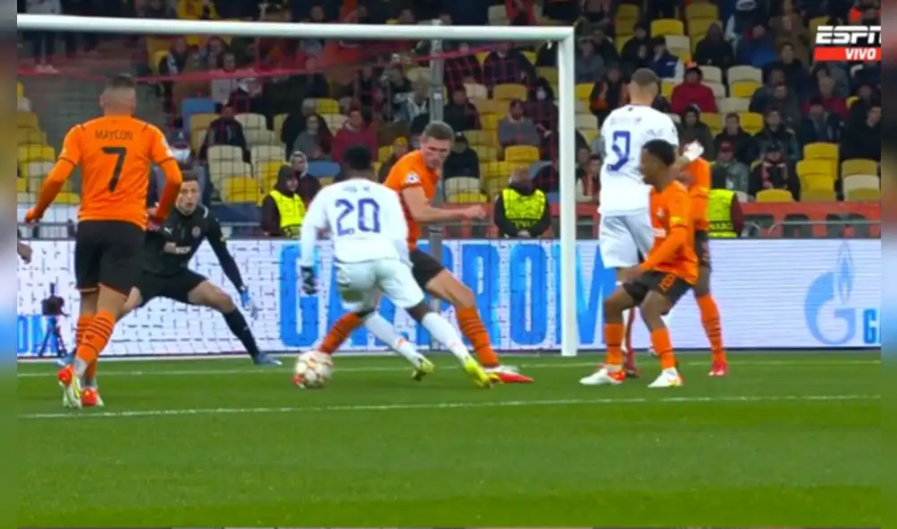 Vinicius puso la goleada para el Real Madrid en Ucrania. Foto: captura ESPN Vinicius puso la goleada para el Real Madrid en Ucrania. Foto: captura ESPN