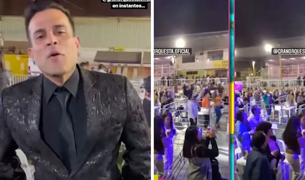 Christian Domínguez volvió a realizar conciertos con poco respaldo del público. Foto: captura Amor y Fuego