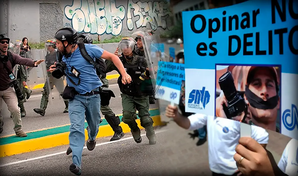 En Venezuela se han dado protestas contra los ataques a la libertad de prensa. Foto: composición/Ariana Cubillos