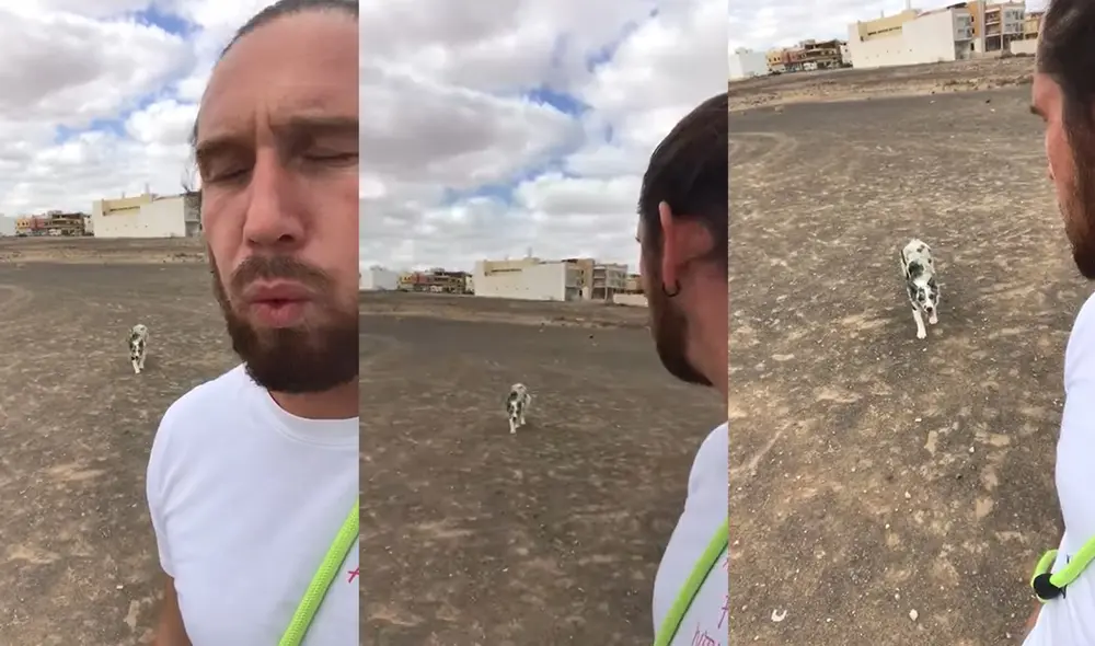 El joven, que aparece en el video, es domesticador de perritos. Foto: captura de YouTube