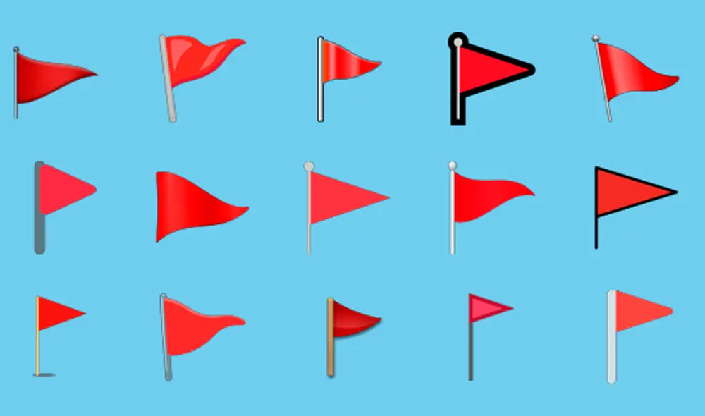El emoji de la bandera roja se utiliza cuando quieres resaltar que una persona o acción es peligrosa o tóxica. Foto: Emojipedia El emoji de la bandera roja se utiliza cuando quieres resaltar que una persona o acción es peligrosa o tóxica. Foto: Emojipedia