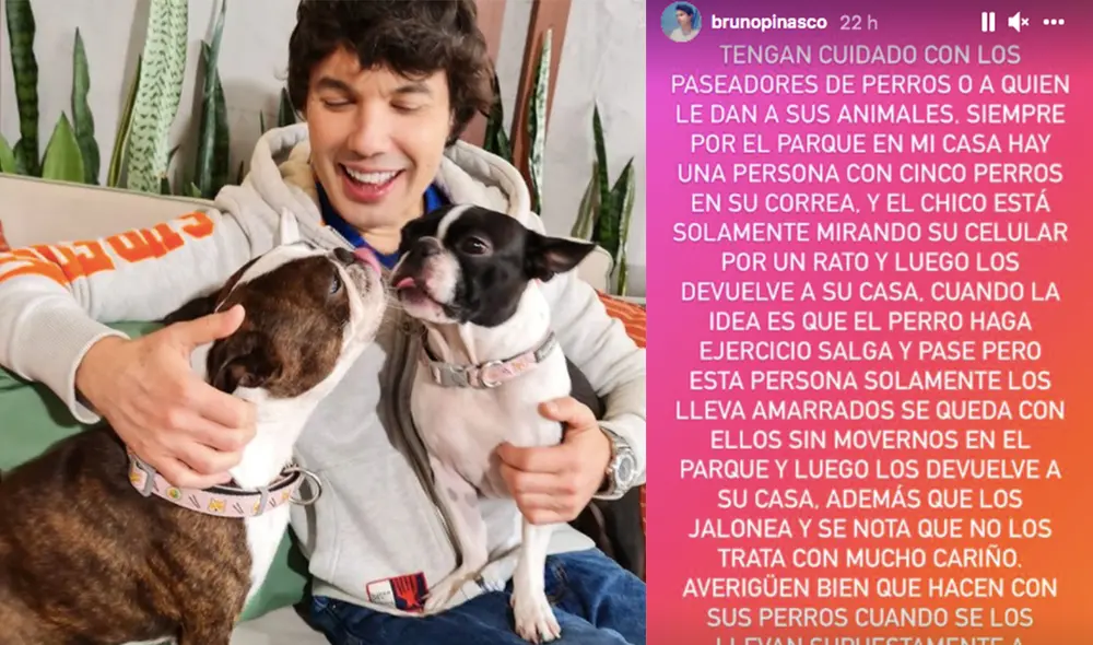 El conocido productor y conductor de televisión denunció a un paseador de perros por maltrato. Foto: composición/Bruno Pinasco/Instagram El conocido productor y conductor de televisión denunció a un paseador de perros por maltrato. Foto: composición/Bruno Pinasco/Instagram