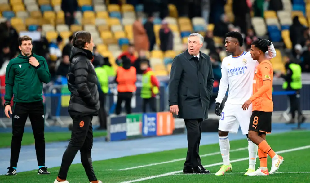 Carlo Ancelotti dejó sus impresiones tras la goleada de sus dirigidos ante el Shakhtar por el Grupo D de la Champions League 2021-22. Foto: AFP Carlo Ancelotti dejó sus impresiones tras la goleada de sus dirigidos ante el Shakhtar por el Grupo D de la Champions League 2021-22. Foto: AFP