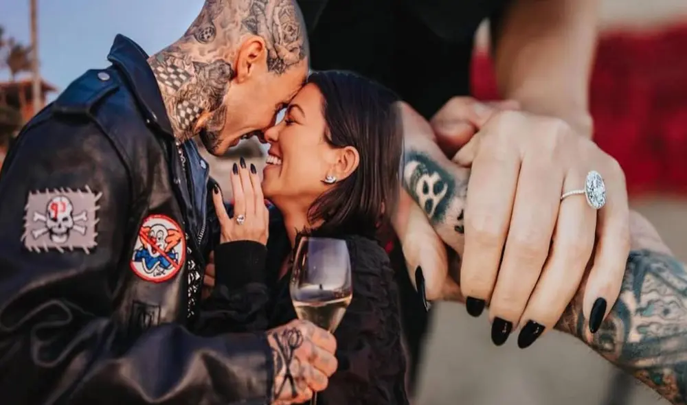 Kourtney Kardashian y Travis Barker se comprometieron tras 11 meses de relación. Foto: Instagram