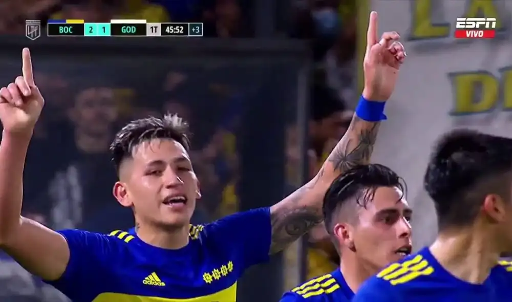 Luis Vázquez anotó el 2-1 para Boca. Foto: captura ESPN. Luis Vázquez anotó el 2-1 para Boca. Foto: captura ESPN.