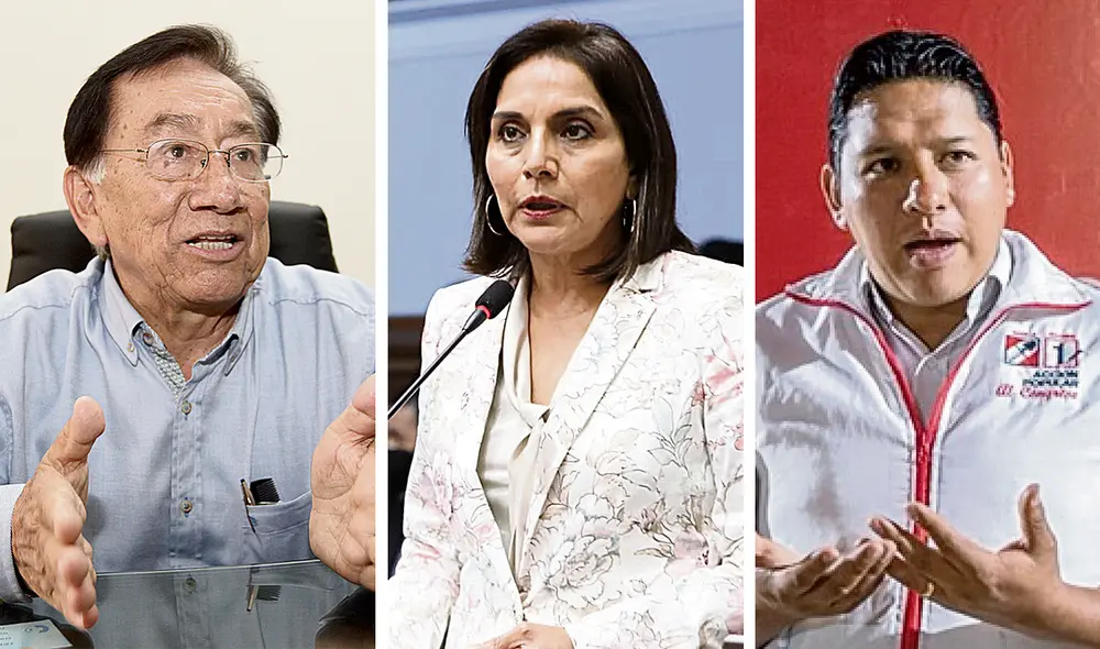 Aliados coyunturales. José Balcázar (Perú Libre), Patricia Juárez (Fuerza Popular) e Ilich López (Acción Popular) entre los principales promotores de las propuestas. Foto: composición LR Aliados coyunturales. José Balcázar (Perú Libre), Patricia Juárez (Fuerza Popular) e Ilich López (Acción Popular) entre los principales promotores de las propuestas. Foto: composición LR