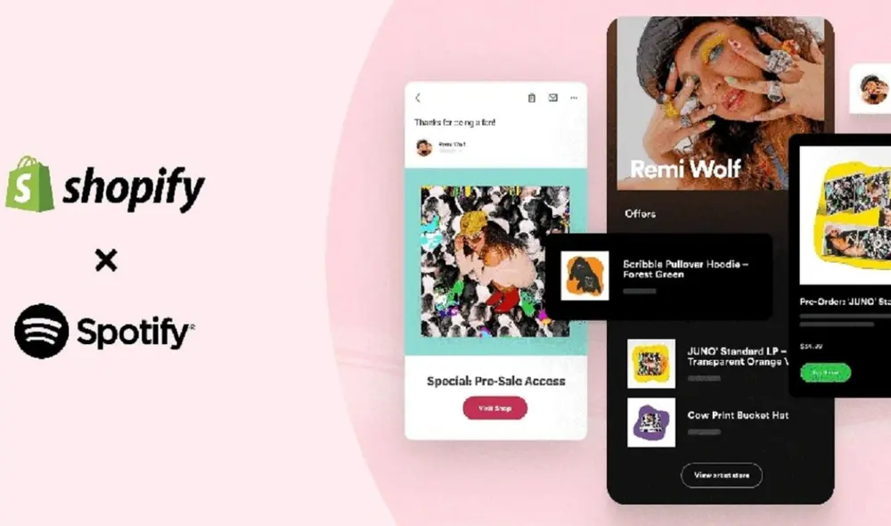 Spotify es aliado de Shopify para impulsar ventas de artistas. Foto: Spotify.