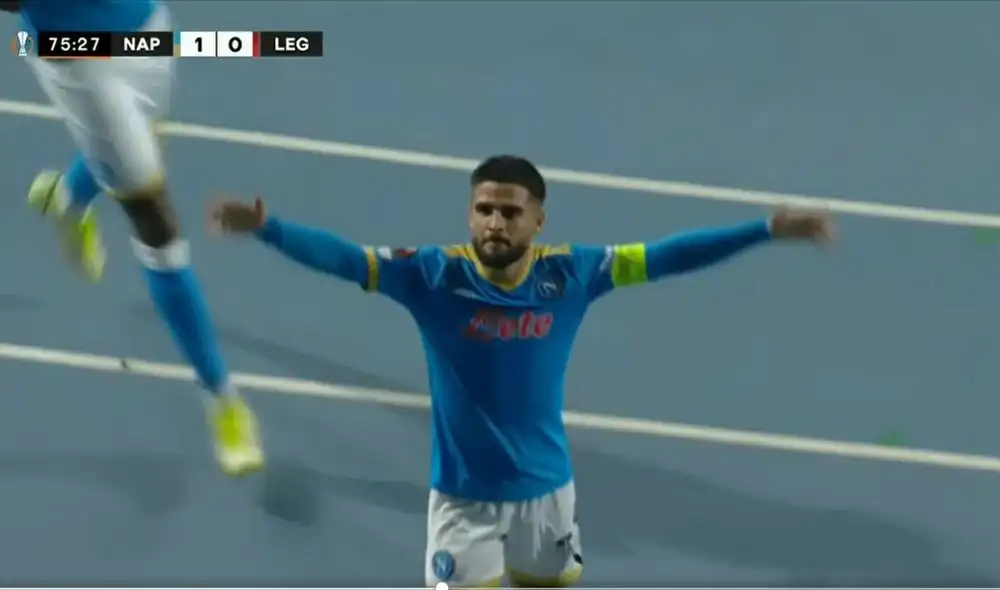 Lorenzo Insigne anotó el 1-0 para el Napoli. Foto: captura ESPN.