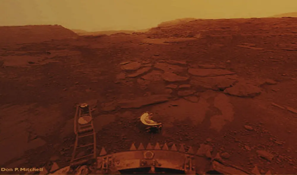 Superficie de Venus captada por la nave Venera 14. Foto: Agencia Espacial Soviética / Don P. Mitchell et al.