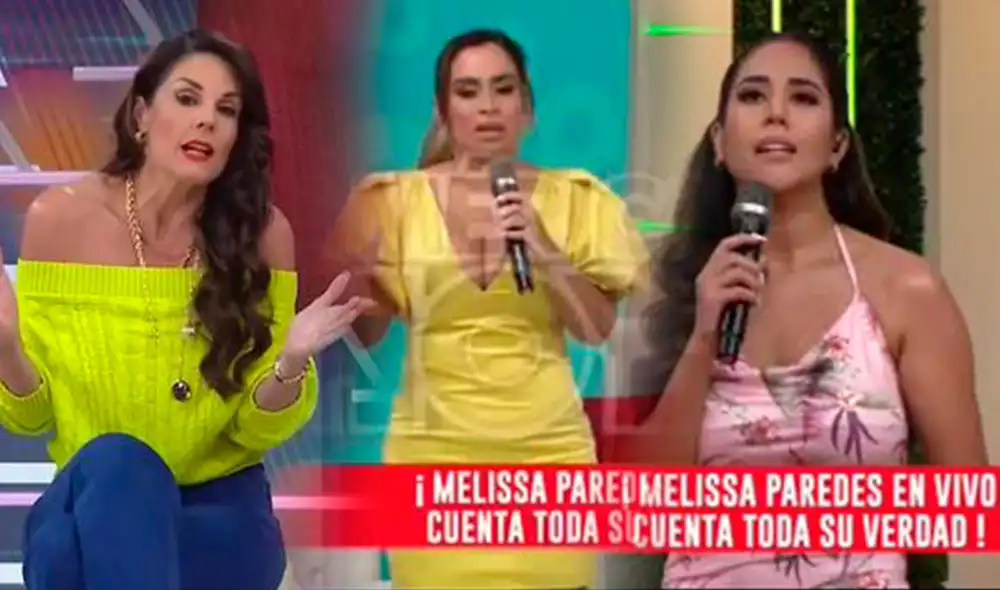 Rebeca Escribens sorprendida por revelación de Melissa Paredes. Foto: composición/Captura/América TV
